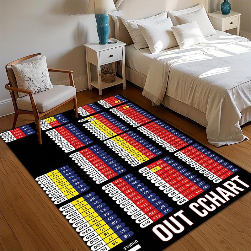

Darts Out Chart Entry Door Mat Non-Slip Washable Carpets for Living Room Home Rugs for Bedroom Soft Washroom Floor Mat Gift 40x60CM