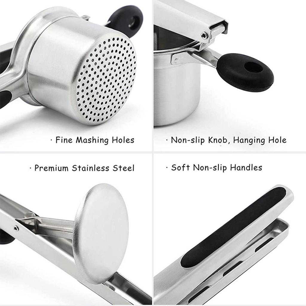 Masina de piure de cartofi mare din oțel inoxidabil și unelte de bucătărie pentru piure și presă pentru piure de cartofi perfect