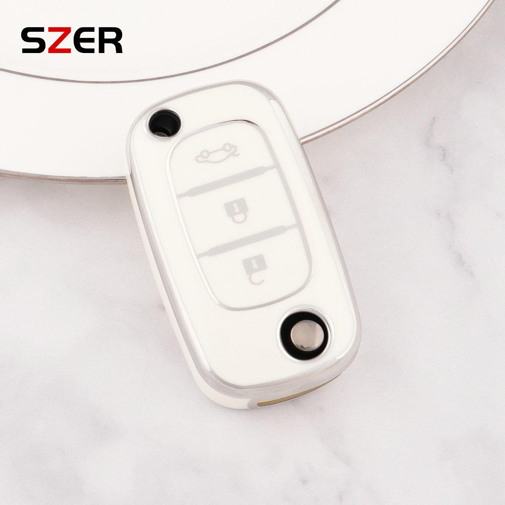 Tpu Flip Car Key Case Cover For Renault Fluence Clio Megane Kangoo Lacia Lada Largus Kalina Granta Vesta X-Ray For Mercedes Benz
