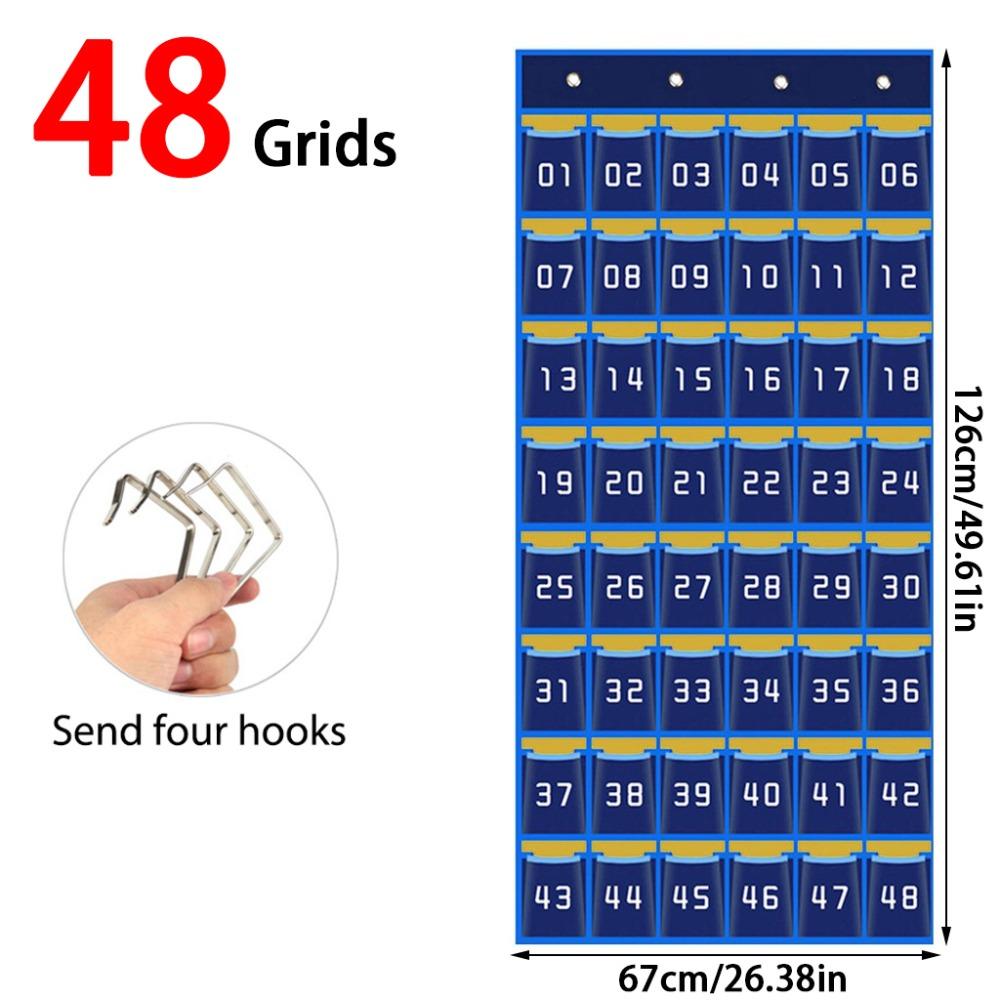 30/36/42/48 Grids Phone Hanging Bag Numbered Wall-mounted Phone Storage Bag Thickened Sundries Organizer Bag