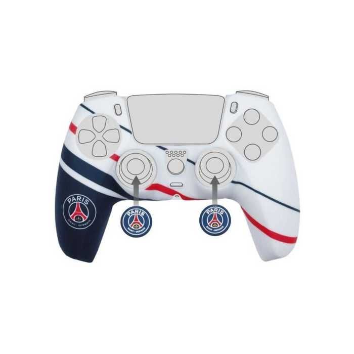 Cover protettiva per controller DualSense PS5 - KONIX Naruto Shippuden - Silicone - Supporti per pollice - Blu, bianco e rosso
