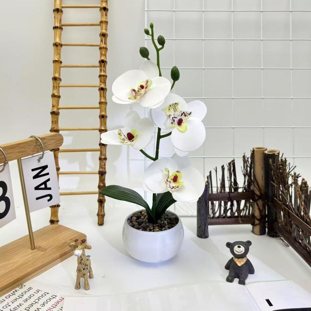 Artificial Plastic Phalaenopsis Flower Bonsai For Event Decoration Home Styling