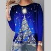 QICED Blusas y camisas informales de manga larga con cuello redondo a la moda para mujer