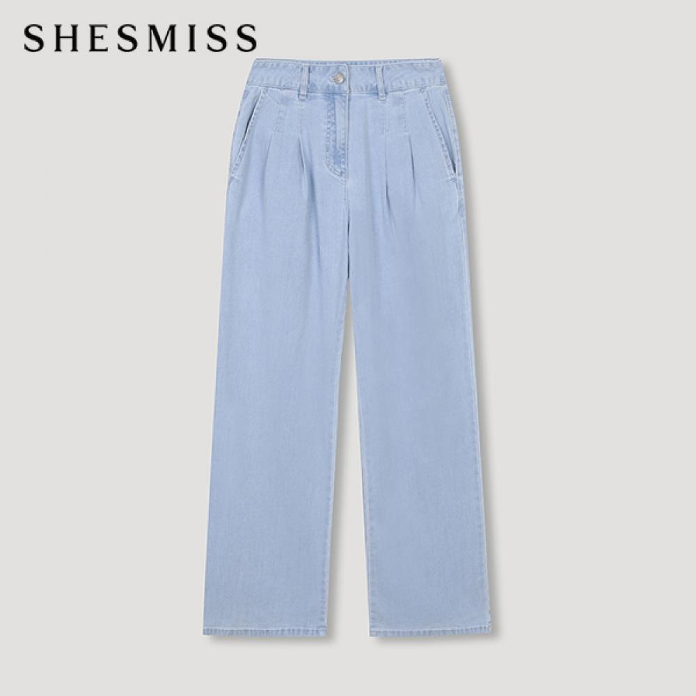 

She S miSS Two Tuck Wide Denim pantS SSmln22080 Ll light blue/66