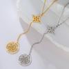 Cross-border DIY Splicing Necklace: Witch's Knot Six-Pointed Star Hollow Pendant Clavicle Chain