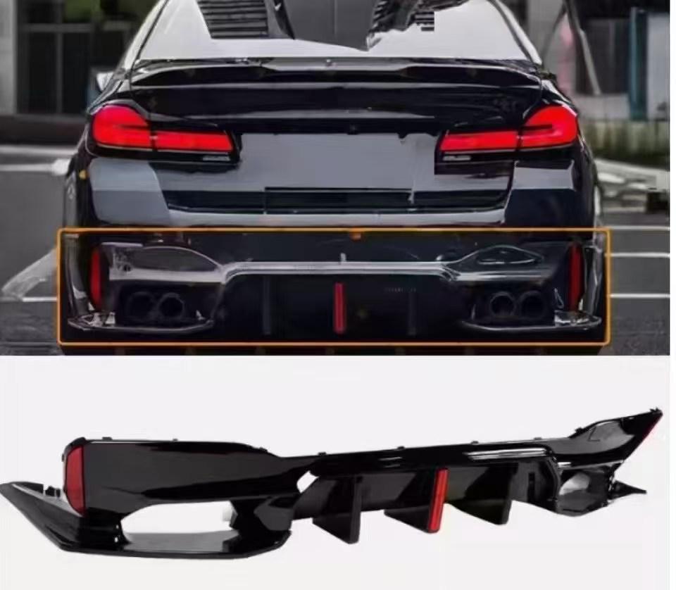 Gloss Black Carbon Fiber Rear Diffuser Spoiler for BMW 5 Series G30/G38 2018-2025