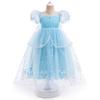 Elsa Summer Girl's Bubble Sleeve Princess Wedding Dress