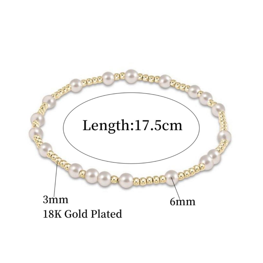 

Christian Cross Bracelet 18K Gold Plated Beads Stackable Shell Pearl Jewelry for Women Summer Beach Gift for Her Boho Bracelets