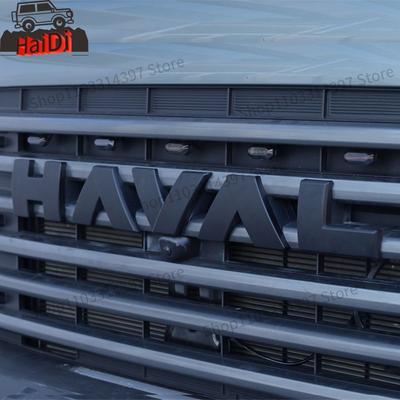 För GWM Haval H9 2024 2025 Emblem för främre grill v7/ Raptor Bilnät Svart logotyp Dekal för kaross Dekorativ klistermärke Utvändiga markeringar