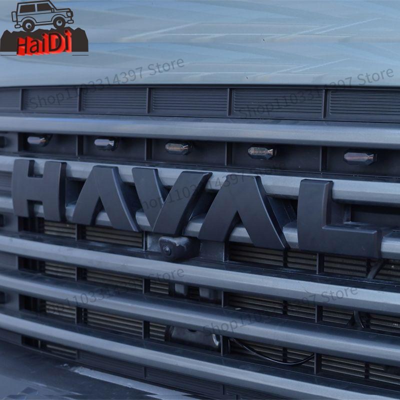 For GWM Haval H9 2024 2025 Front Grill Emblem V7/ Raptor Car Network Black Logo Body Decal Decorative Sticker Exterior Markings