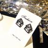 New Design Promotion Fashion Jewelry Simple Black Crystal Temperament Female Geometric Trend Earrings