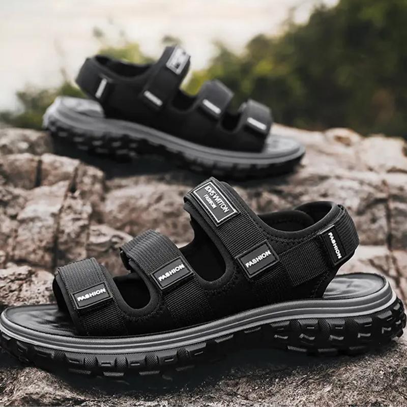 Men Sandal Casual Fashion Sandals Summer Outdoor Soft Non-slip Wear-resistant Beach Shoes Webbing Upper Two-wear Sandals
