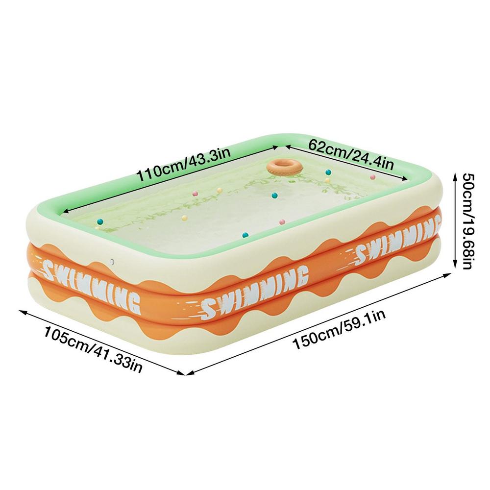 Full-Sized Foldable Inflatable Pool Wear-Resistant Thickened Above Ground Swimming Pool outdoor Comfortable Blow up Pool