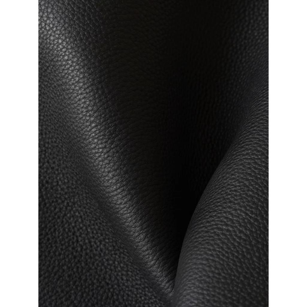[High-quality] Genuine Leather Single Shoulder Portable Large-capacity High-end Sense Imported Light Drop Lychee Pattern Cowhide Commuter Bucket Bag