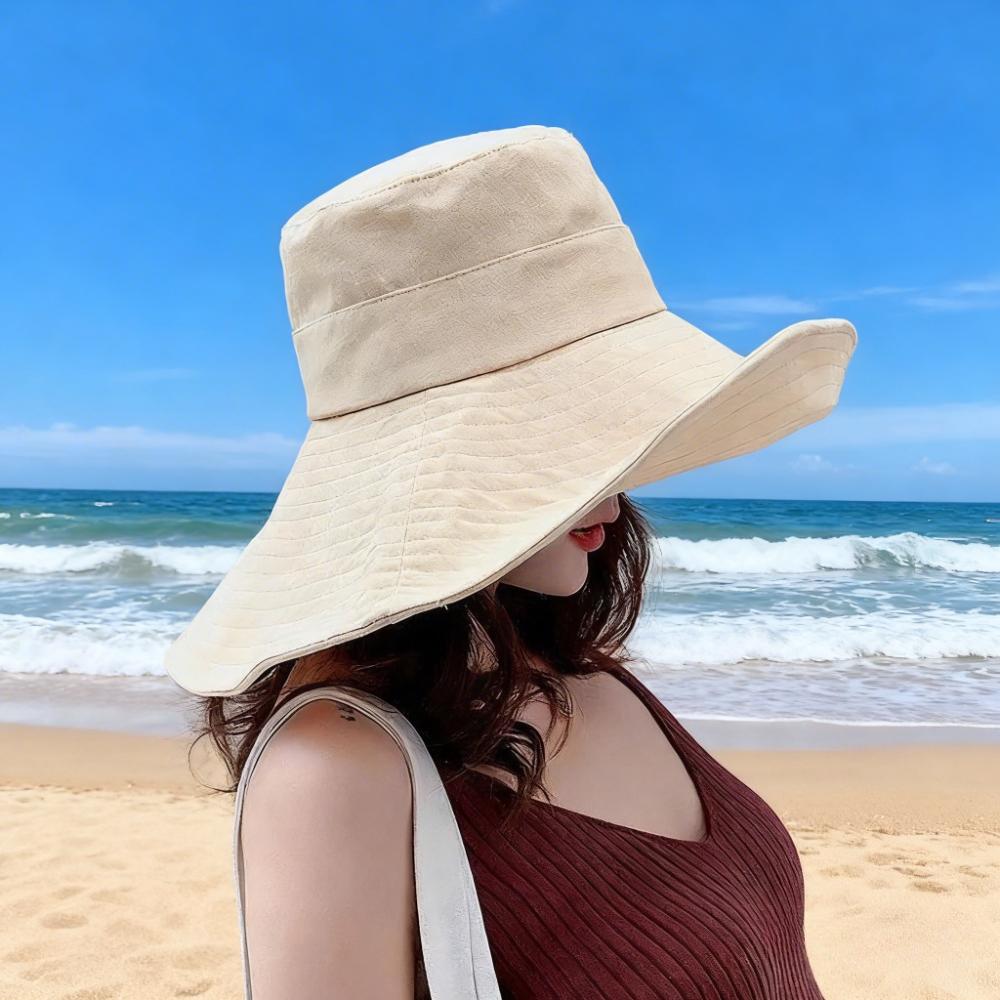 Cappelli da sole a tesa larga da 15 cm per donna, cappelli da sole estivi pieghevoli, cappelli da sole versatili con protezione UV