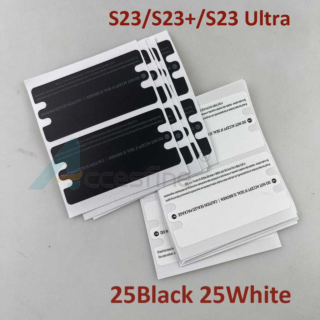 50Pcs Wrap Plastic Seal Factory Film Box Packaging Protective Label Sealing Sticker For Samsung Galaxy S24 S23 Plus Ultra 2