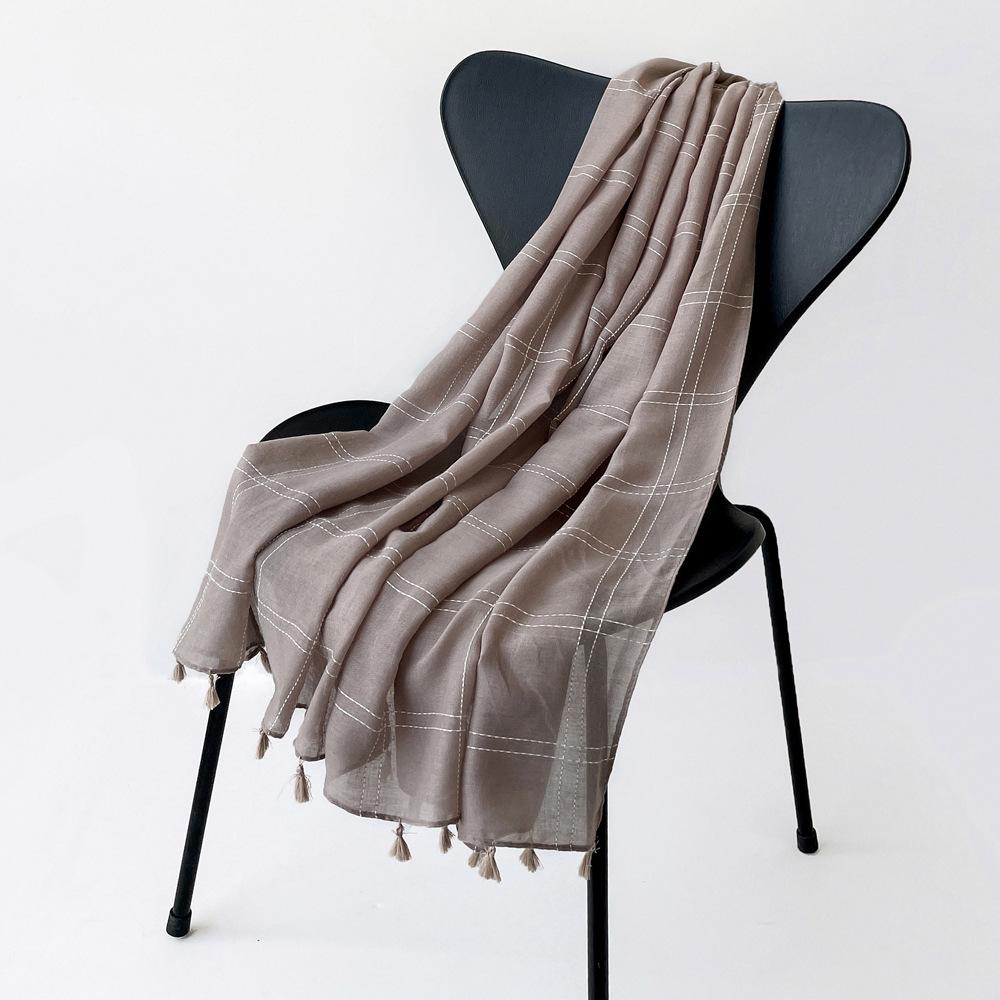 200 * 80cm Summer Women'S New Medium To Long Scarf Shawl Breathable Sunscreen Fashionable Versatile Premium Silk Scarf