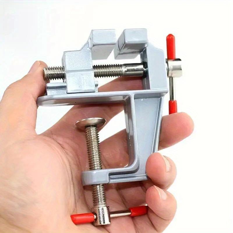 Sturdy Mini Aluminum Bench Vise: Adjustable Table Clamp for Crafting, Electronics, & DIY Projects