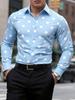 Men's Polka Dot Shirt Casual, Breathable, Comfortable, Fashionable and Trendy Men's Long Sleeved Shirt, Lapel Shirt
