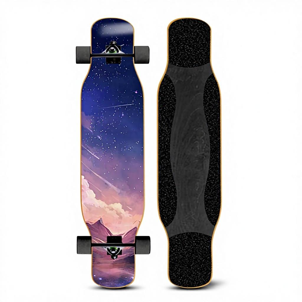 46IN Big Longboard Skateboard Boys Girls Beginners Adults Four-Wheel Street-Style Professional Double Rocker Maple Wood Dyed