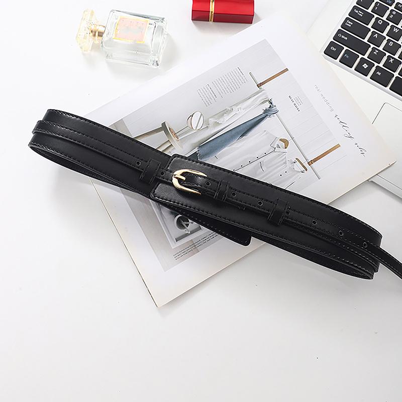 Simple Pu Leather Detachable Girdle  Pin Buckle Wide Waistband Vintage Coat Dress Belt For Women Clothes Decoration