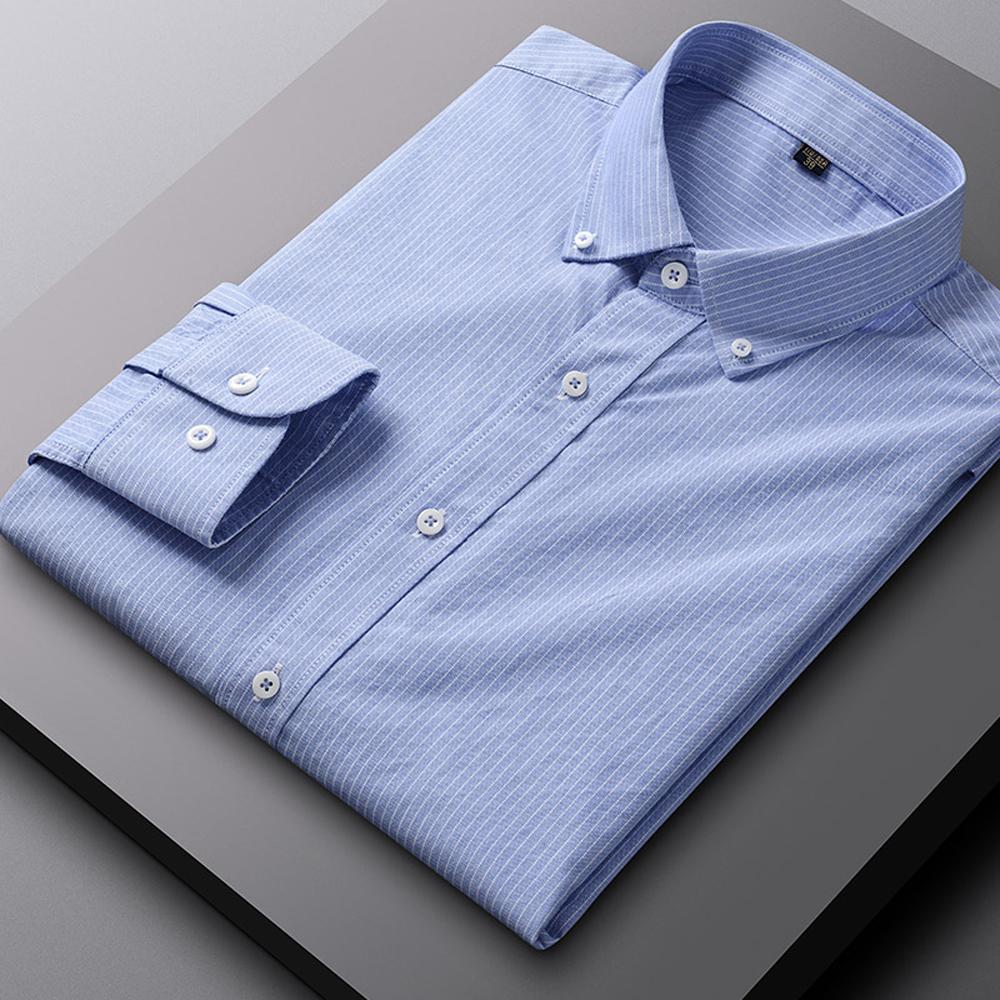 Herren Langarm Oxford Button-Down Hemden Freizeitkleidhemd für Herren Bequem 100% Baumwolle Mehrere Karomuster/Gestreift Herrenbekleidung