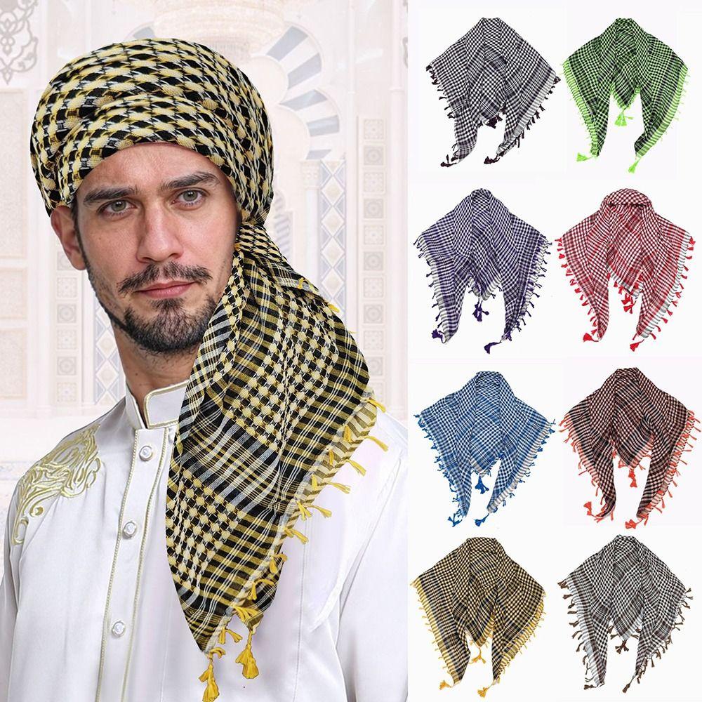 with Tassel Head Neck Scarf Costume Desert Scarf Arabic Scarf Arab Shemagh Headscarf for Men Women