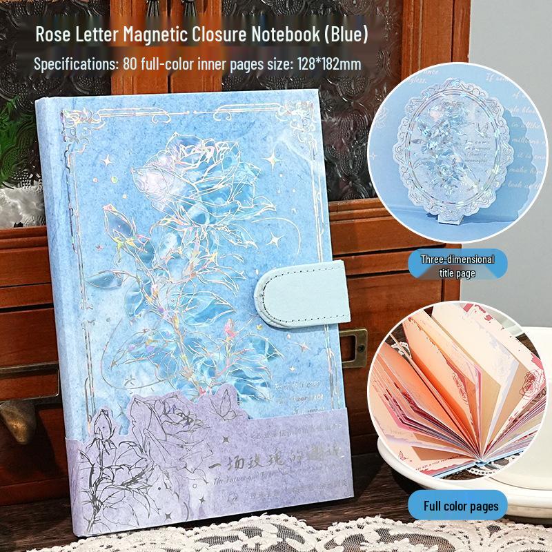 Retro Notatnik Rose Art B6 z Magnetycznym Zapięciem i Hot Stampingiem