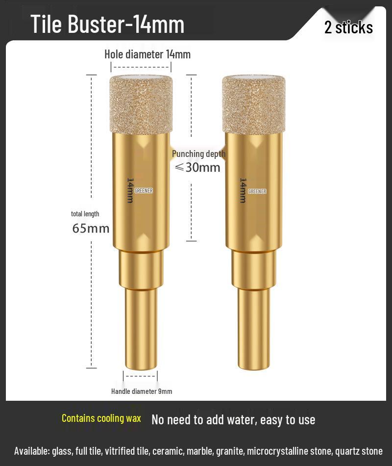 Green Forest 6mm Magnetic Hole Saw for Glass, Marble, & Vitrified Tile.