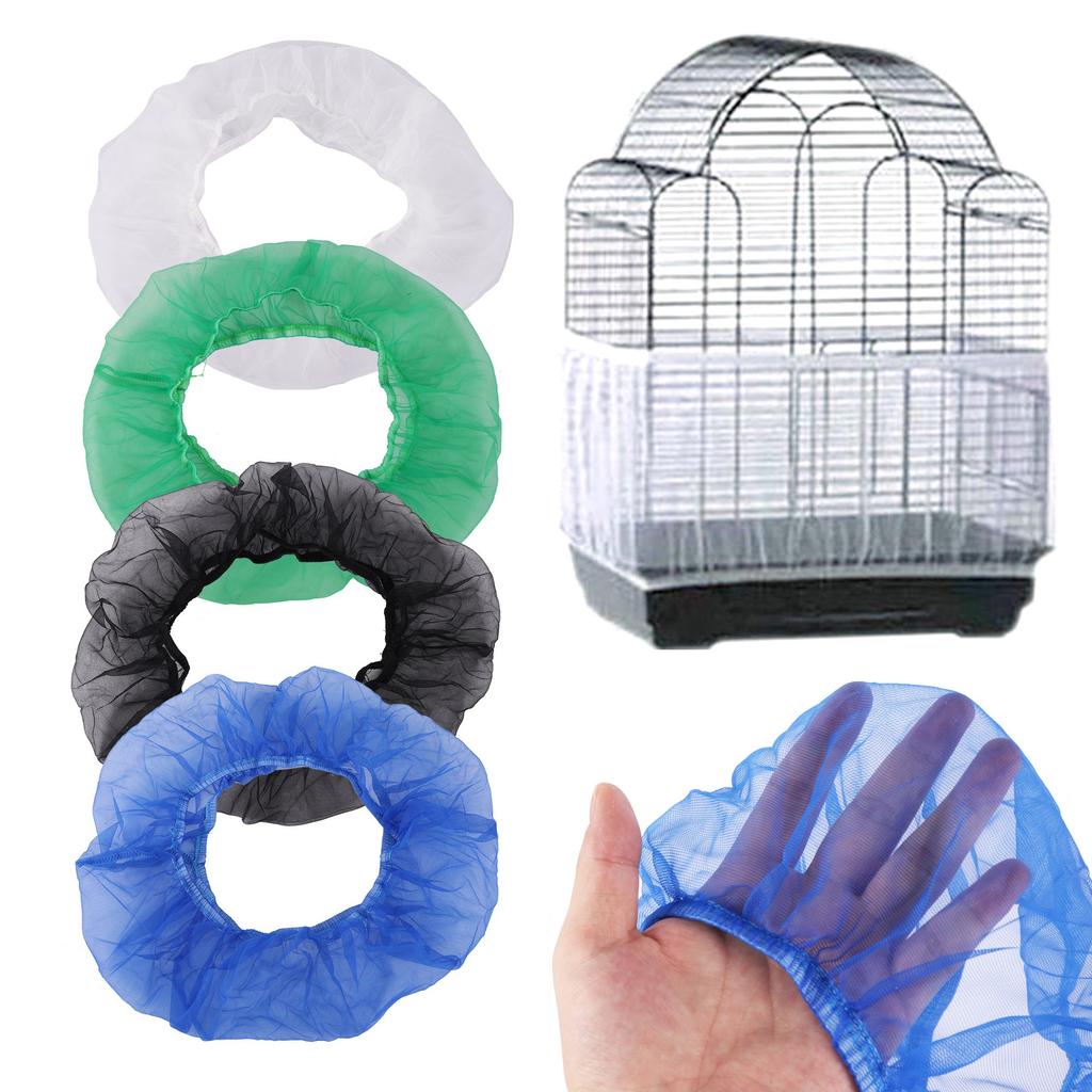 Nylon Mesh Bird Parrot Cage Guard Easy Cleaning Nylon Airy Fabric Birdcage Netting Cover Feather Feeding Anti-Splash Mesh cover
