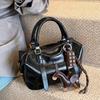 IELGY Large Capacity Boston Bag Commuter All-Match Handbag Retro One-Shoulder Messenger Pillow Bag