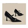 Mode 2025Modische Spitzschuh Flachmaul Neue Schuhe Sommer Elegant Schnallenverziert Stiletto Schwarz Damen Schuhe