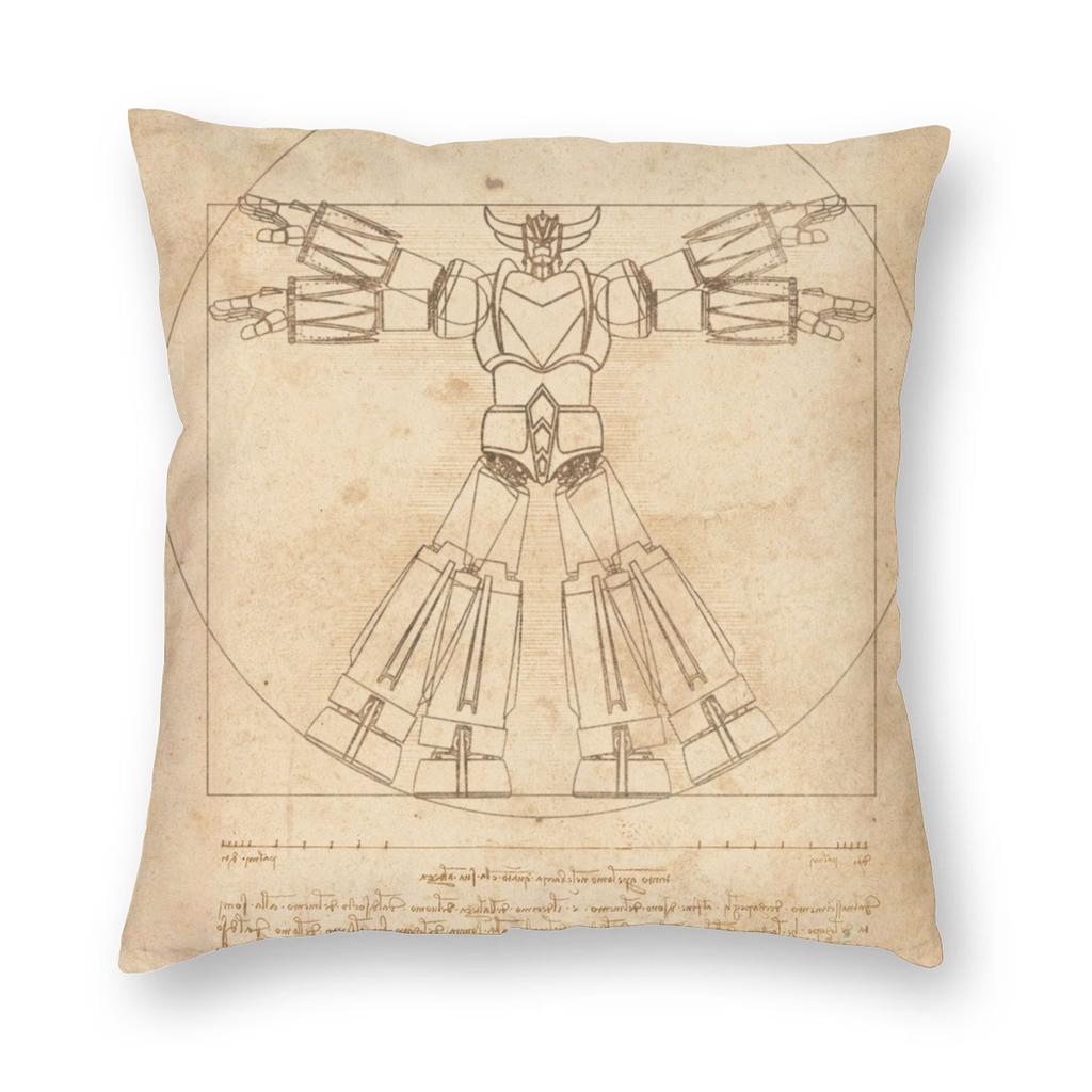 Goldrake Ufo Robot Grendizer Pillowcase Soft Polyester Cushion Cover Decorations Pillow Case Cover Home Square 40*40Cm
