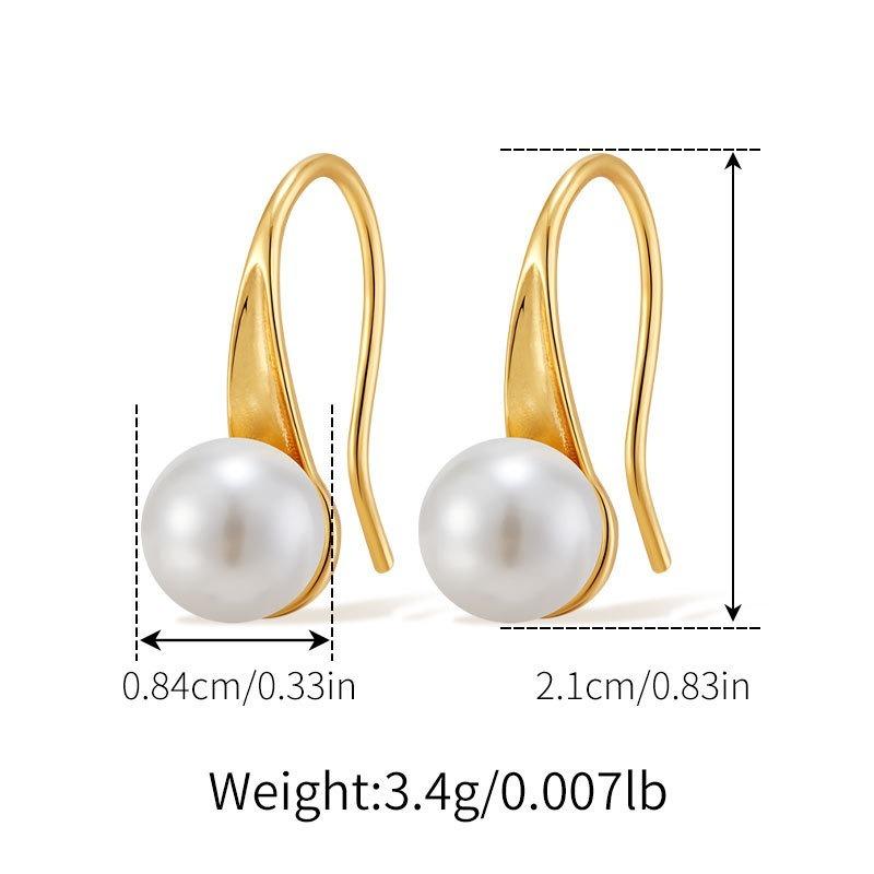 Gold Plated Matte Red Bead Drop Hook Earrings