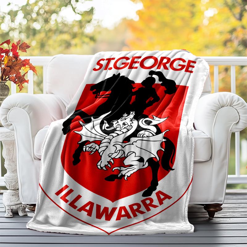 ST George Illawarra Flannel Blanket Soft All-Season Throw, Design for Camping, Car Travel, Hiking Sofa, Bed, Office Perfect Gift for Parties