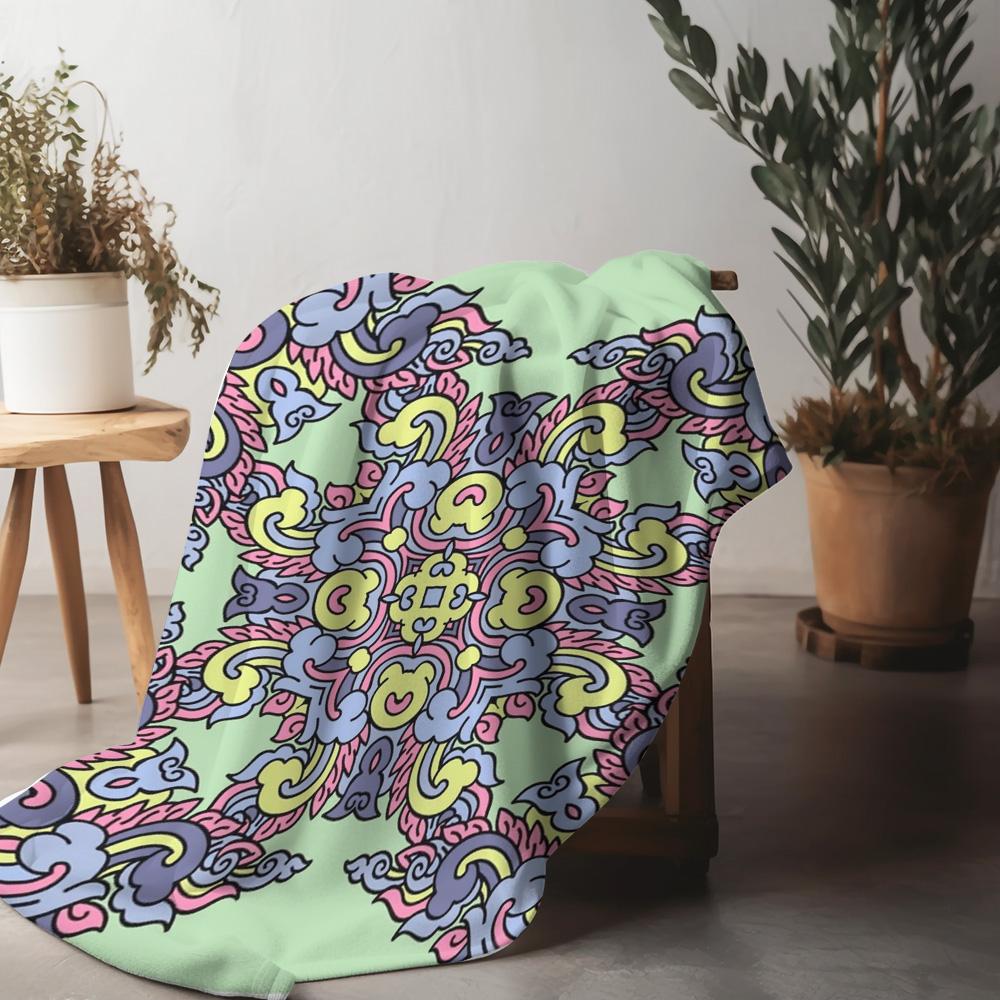 Vibrant Floral Paisley Pattern Throw Blanket Decorative Sofa Bed Blanket Kids Teens Gift Home Decor Cushion Cover
