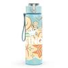 1PC Heart WING Angel Warm Slogan Print 750ml Color Plastic Sports Water Bottle Leakproof Flip Straw Lid Suitable for Sports Office Home Use