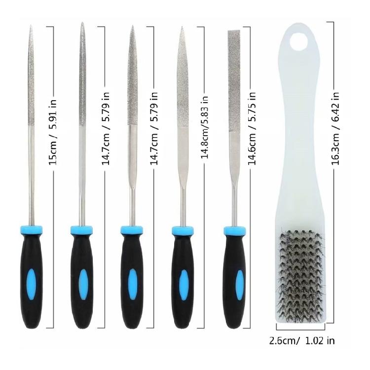 13Piece Sturdy Steel File Collection with Cleaning Brush Functional Shaping Tool for Professional and DIY Use