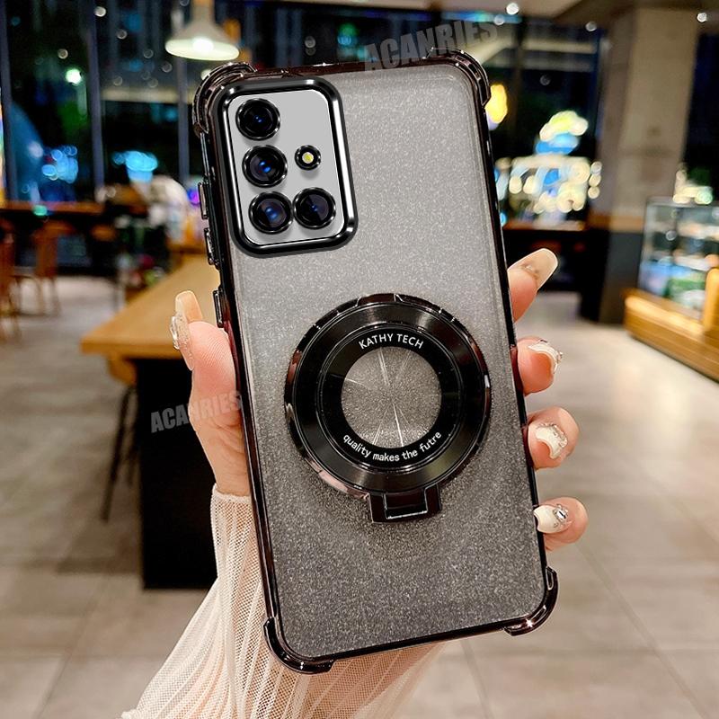 

A 51 31 12 50 Роскошный чехол с гальваническим покрытием и подставкой для Samsung Galaxy A51 4g A31 A12 A22 A50 A20 A30 A21s Противоударный силиконовый чехол-подставка A54 5G