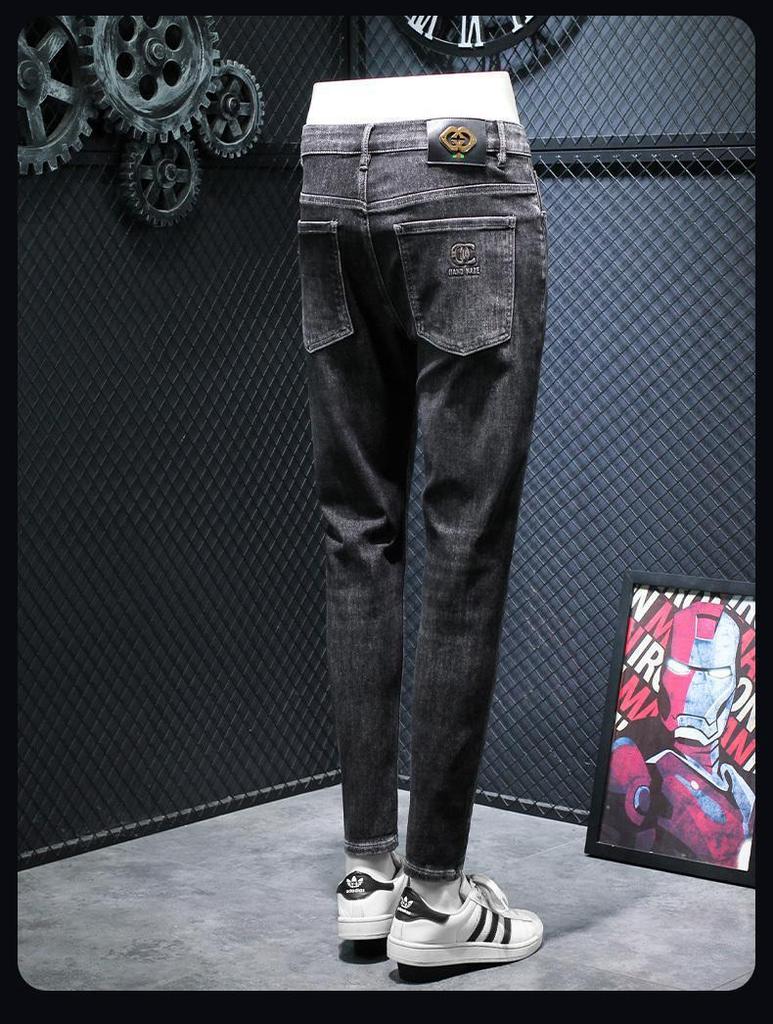 Men's Trendy Slim Fit Jeans - 2024 Korean Style with Versatile Prints
