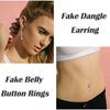5 Pcs Stainless Steel Fake Belly Button Rings Dangle Non Piercing Belly Button