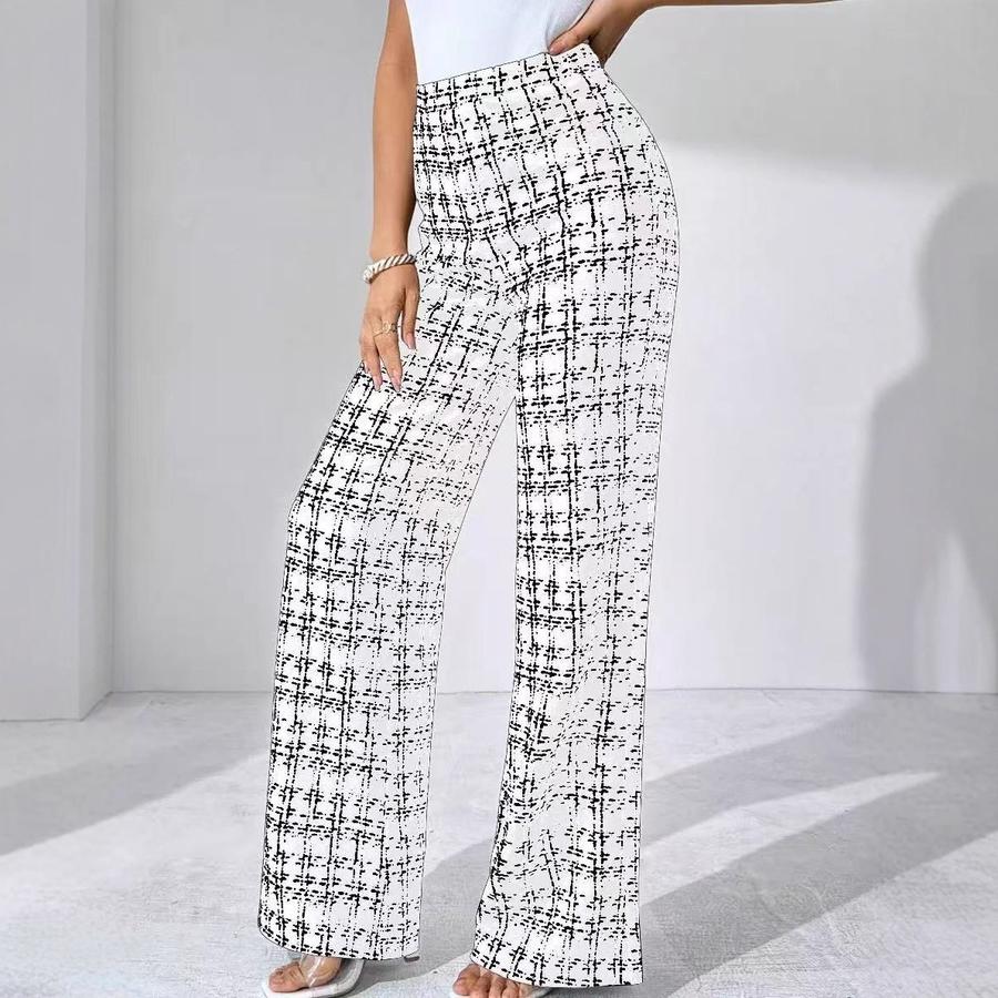 Women's Autumn Winter Fashion Casual Printed Straight Leg Pants
