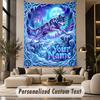 Wolf Fox (135) Theme Personalized Tapestry Custom Name Text Wall Hanging Tapestry Home Background Decoration