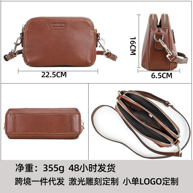 Womens Crossbody Bag Genuine Leather Casual Lightweight Shoulder Multi Pocket