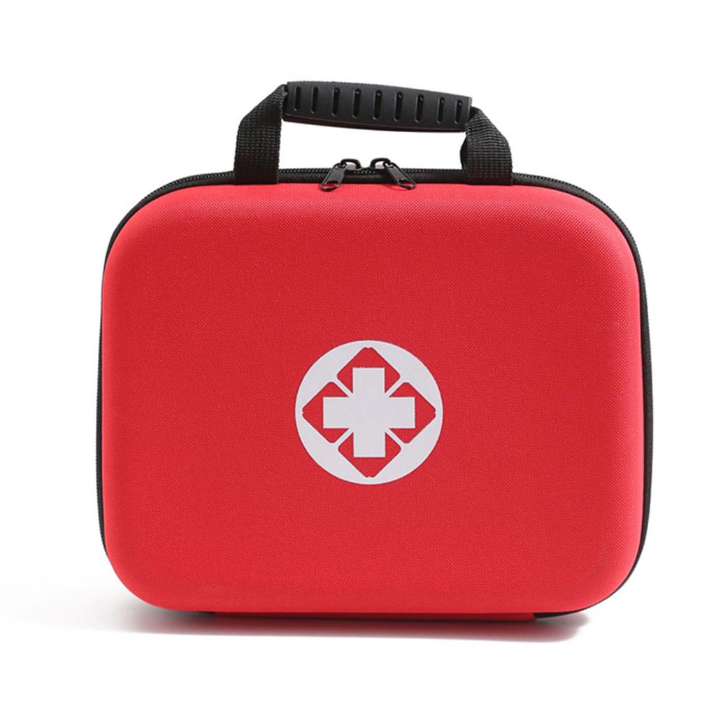 Empty First Aid Bag Waterproof Large Capacity Portable Red Hard Shell Medical Medication Organizer Bag for Outdoor