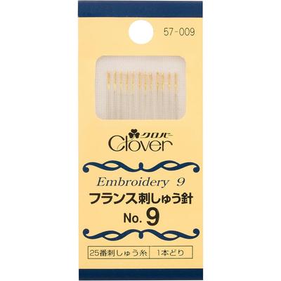 Clover French Embroidery Needles Pack of No. 9, 12, 57-009