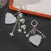 Trendy Folding Mirror Key Holder Bag Charm Keychain Fashion Bag Accessory Travel Key Holder For Women Girls