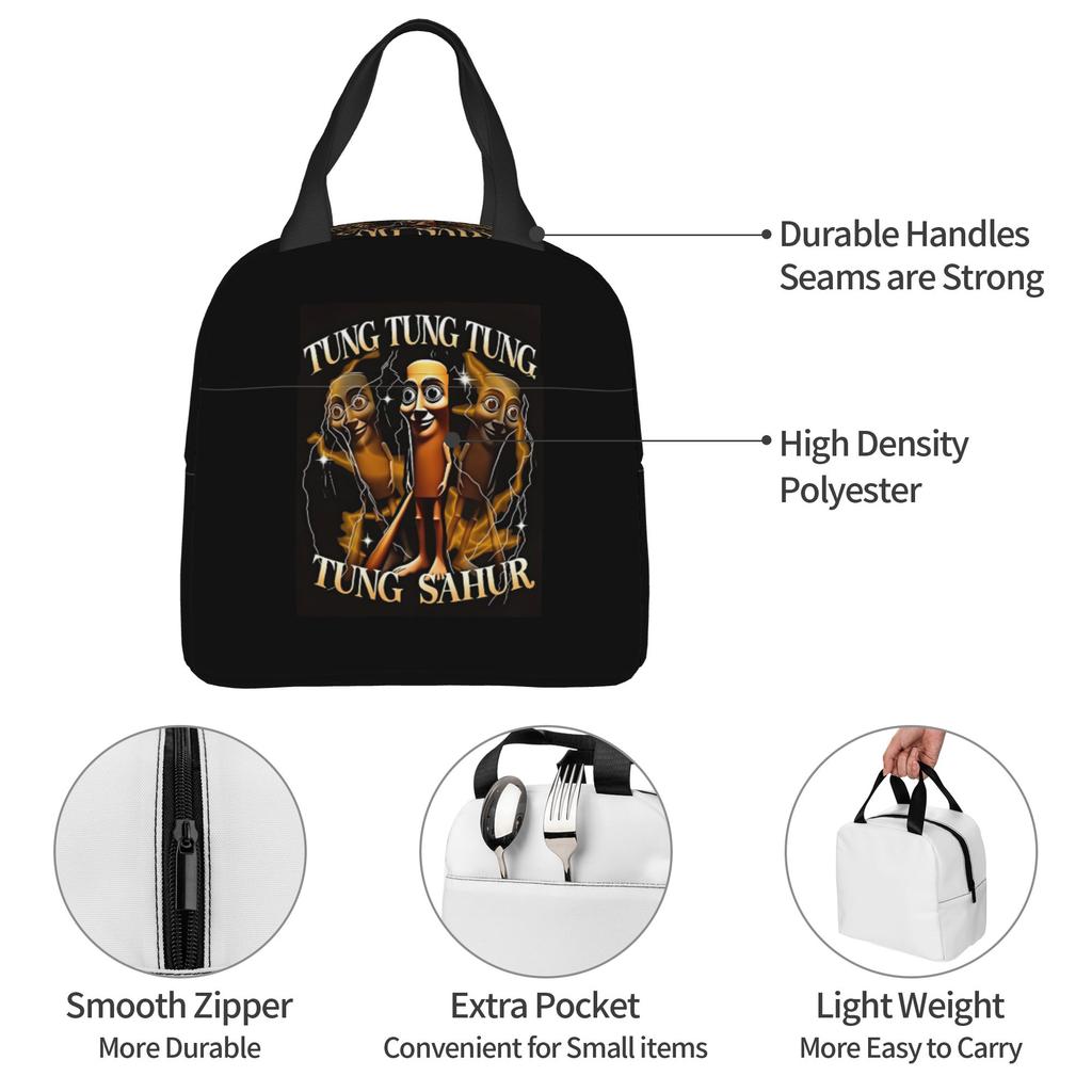 TUNG TUNG TUNG SAHUR FUNK Italian Brainrot Lunch Bag Women Funny Meme Thermal Cooler Insulated Lunch Box for School