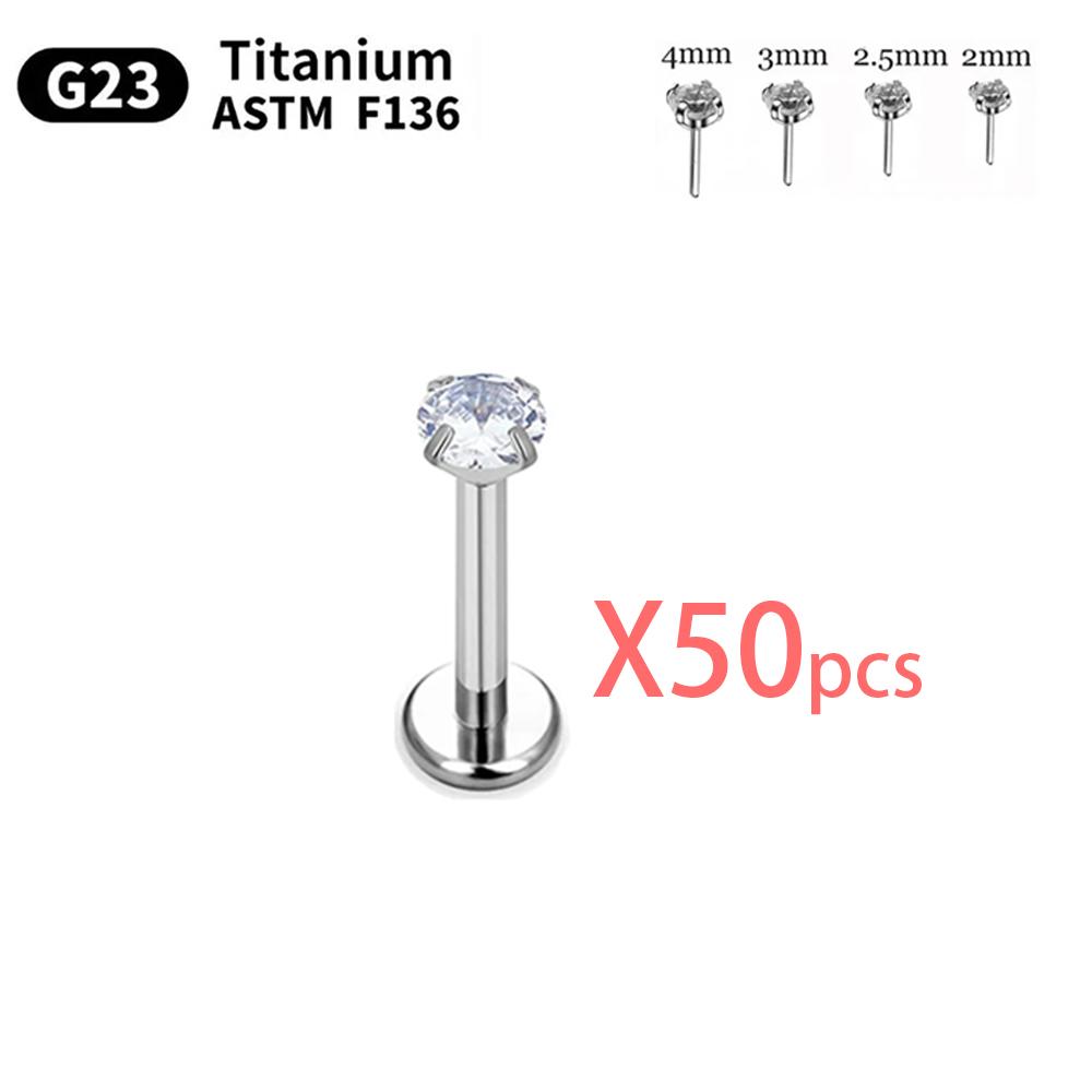 10/50 Stück G23 Titan Piercing Labret Lippe ASTM F136 Körperschmuck Nasenstecker Ohrringe Für Frauen 20/18/16G