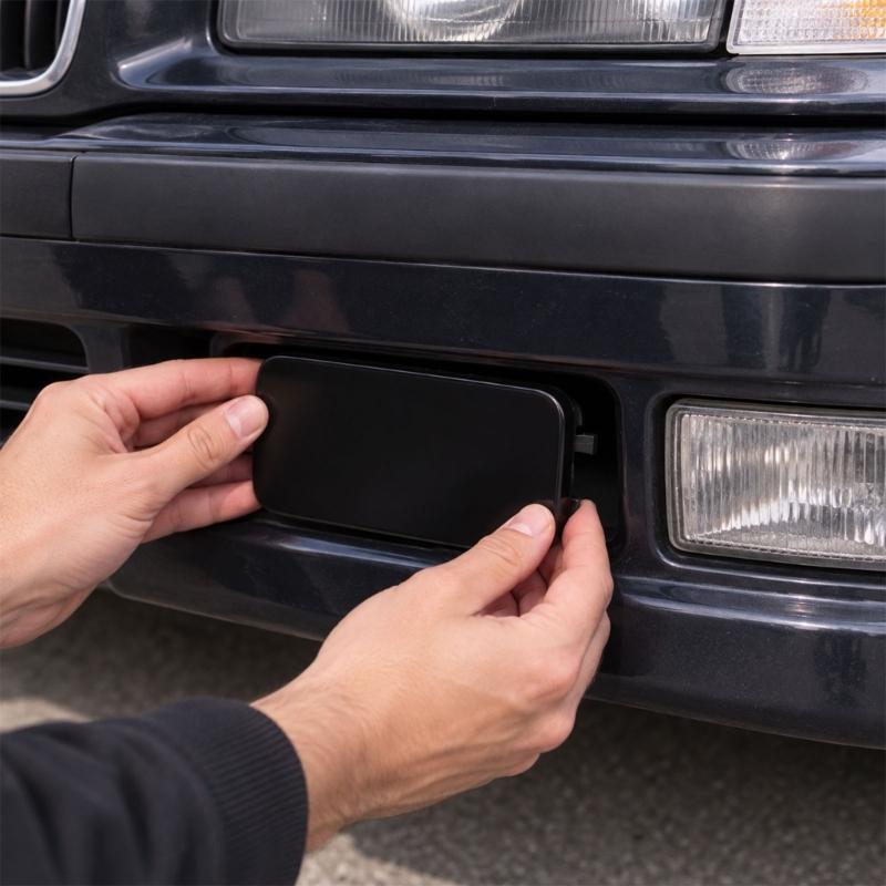 Left and Right Fog Light Cover Cap for E36, Two-Piece ABS Front Bumper Set for Restoring Missing or Damaged Opening Covers on Both Sides